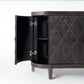 Curved Dark Brown Diamond Pattern Four Door Cabinet By Homeroots | Cabinets | Modishstore - 8