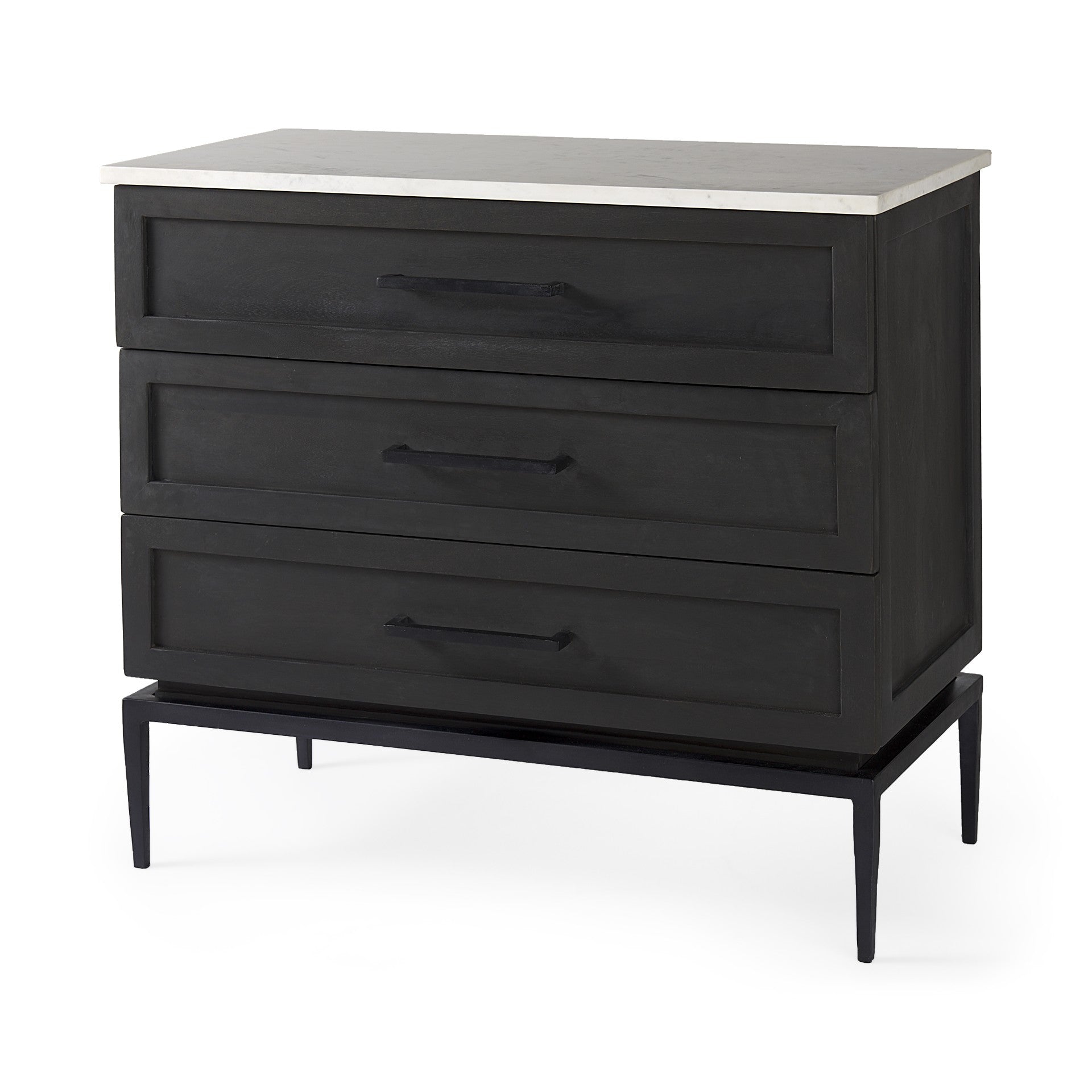 HomeRoots Updated Rustic Dark and Light Marble Top Dresser HomeRoots Updated Rustic Dark and Light Marble Top Dresser