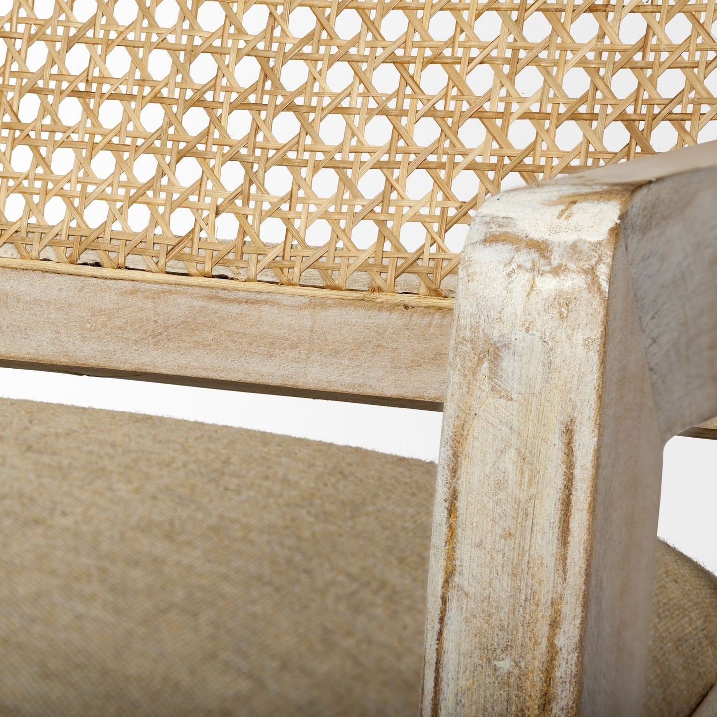 Wooden Chair with Cane Mesh Backrest By Homeroots | Accent Chairs | Modishstore - 6