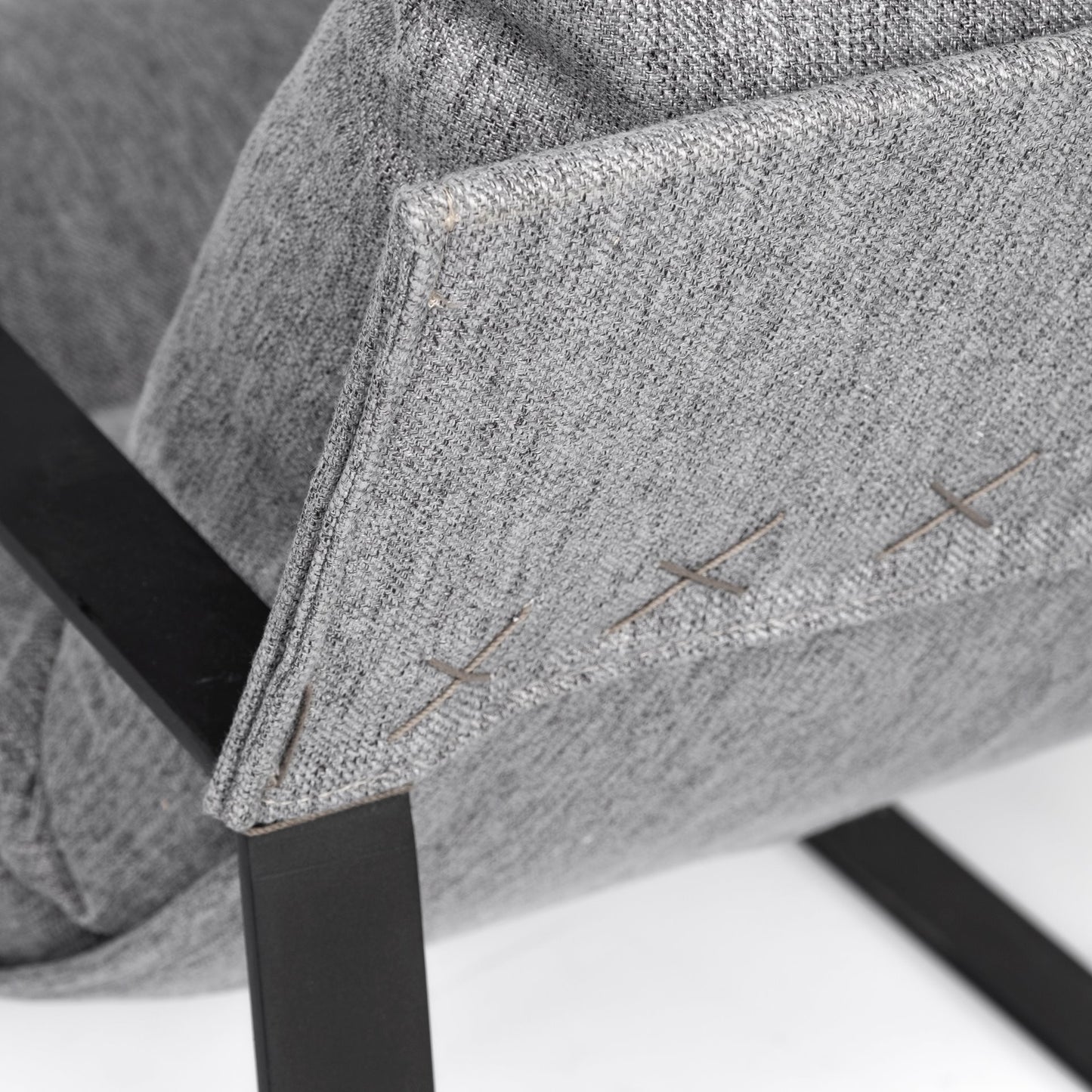 Stone Gray and Black Metal Sling Chair By Homeroots | Accent Chairs | Modishstore - 9