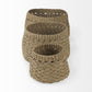 Set of Three Woven Wicker Storage Baskets By Homeroots | Bins, Baskets & Buckets | Modishstore - 3
