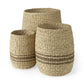 Set of Three Detailed Wicker Storage Baskets By Homeroots | Bins, Baskets & Buckets | Modishstore