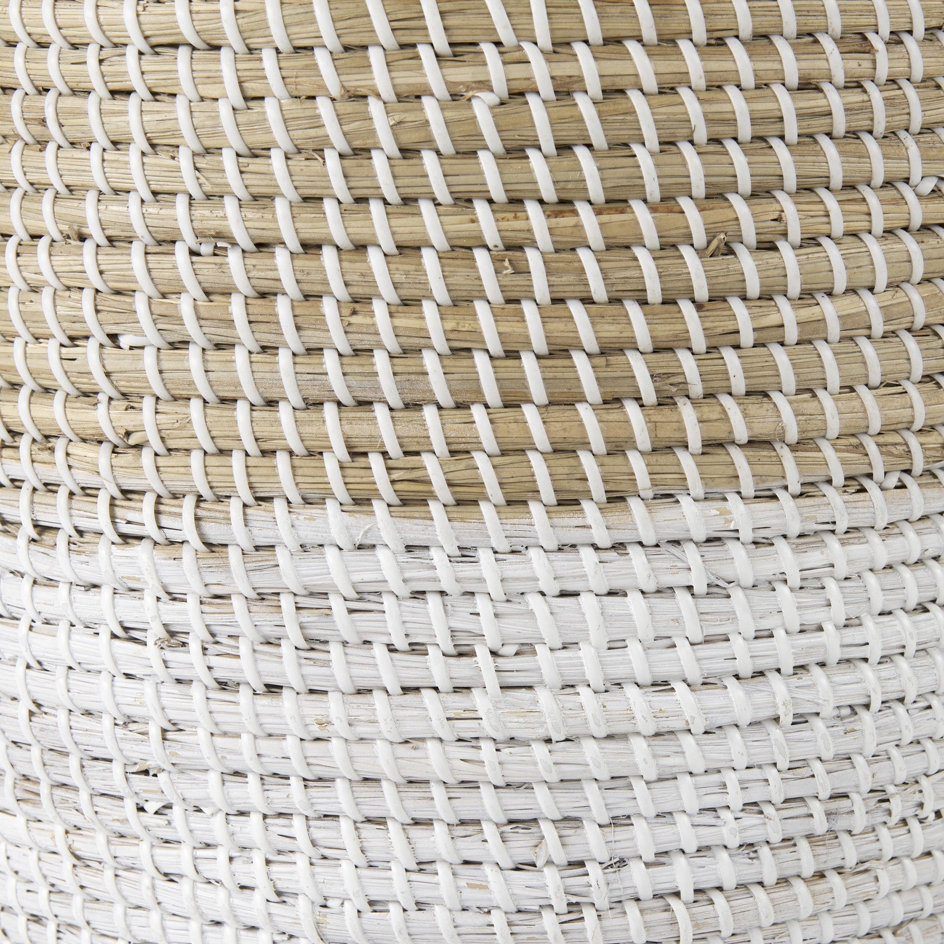 Set of Three Beige and White Storage Baskets By Homeroots | Bins, Baskets & Buckets | Modishstore - 7