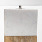White Marble and Natural Wood Block Table or Desk Lamp By Homeroots | Desk Lamps | Modishstore - 4