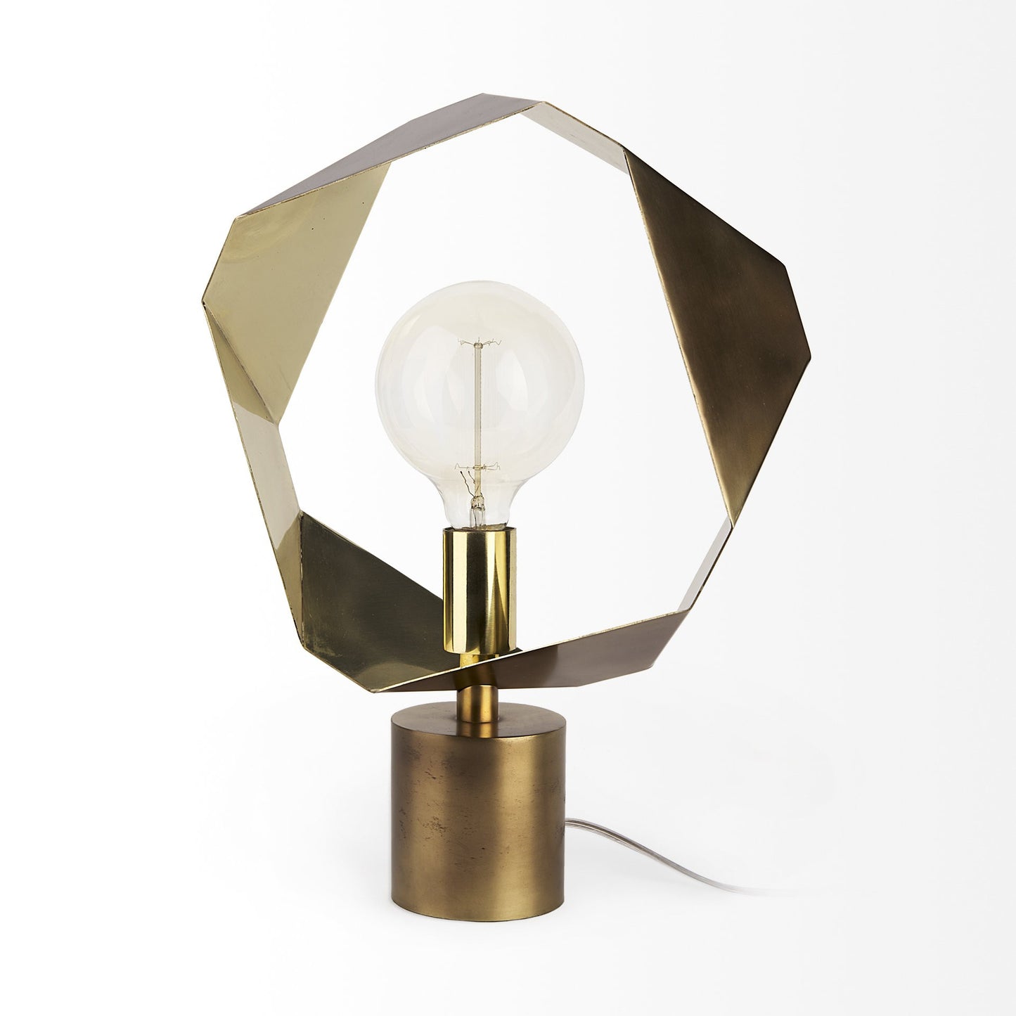 Golden Geometric Halo Table or Desk Lamp By Homeroots | Desk Lamps | Modishstore - 2