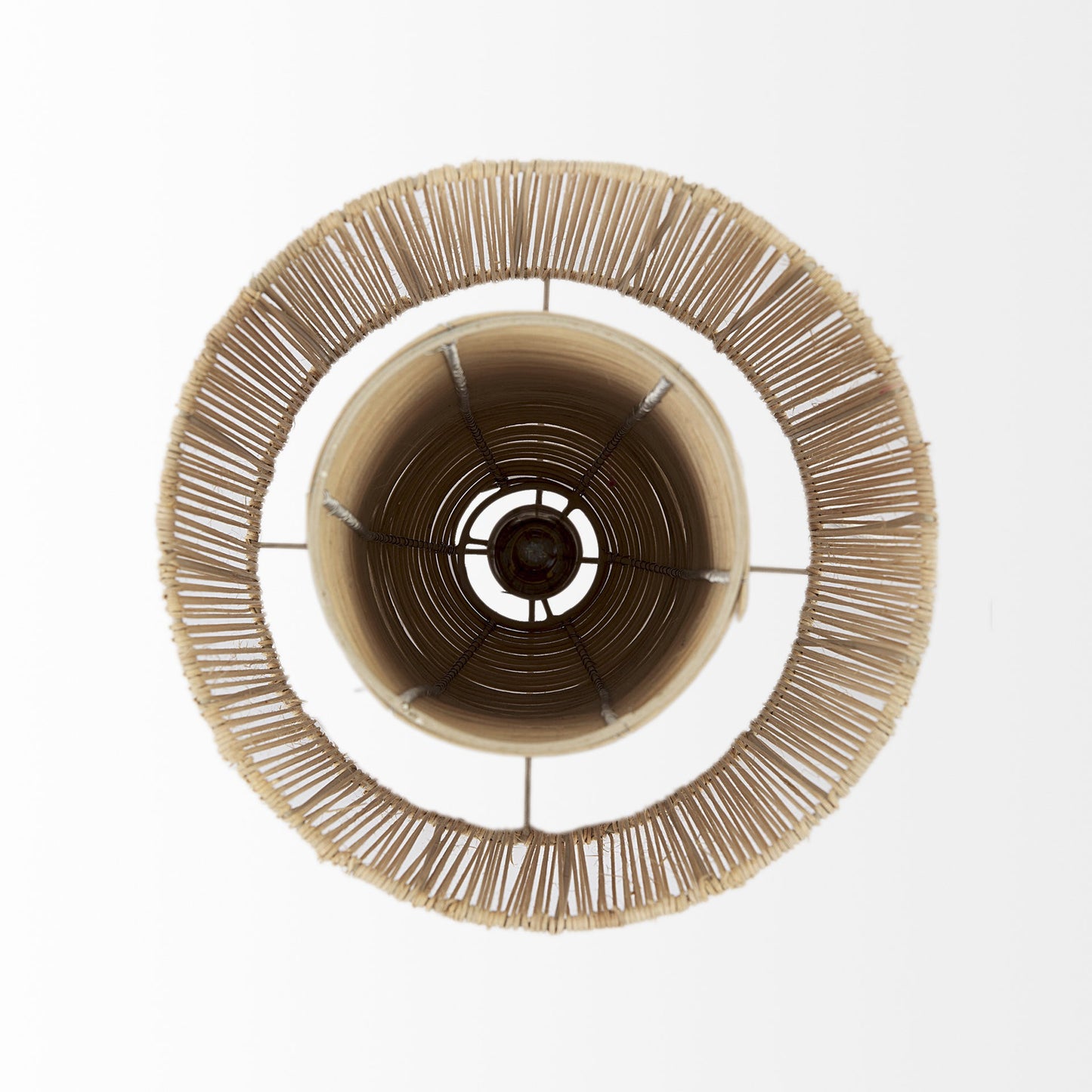 Natural Cane Cylindrical Hanging Pendant Light By Homeroots | Pendant Lamps | Modishstore - 9