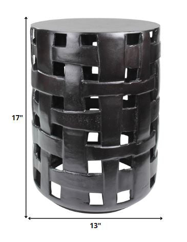 Cast Aluminum Woven Side Table By Homeroots | Side Tables | Modishstore - 5