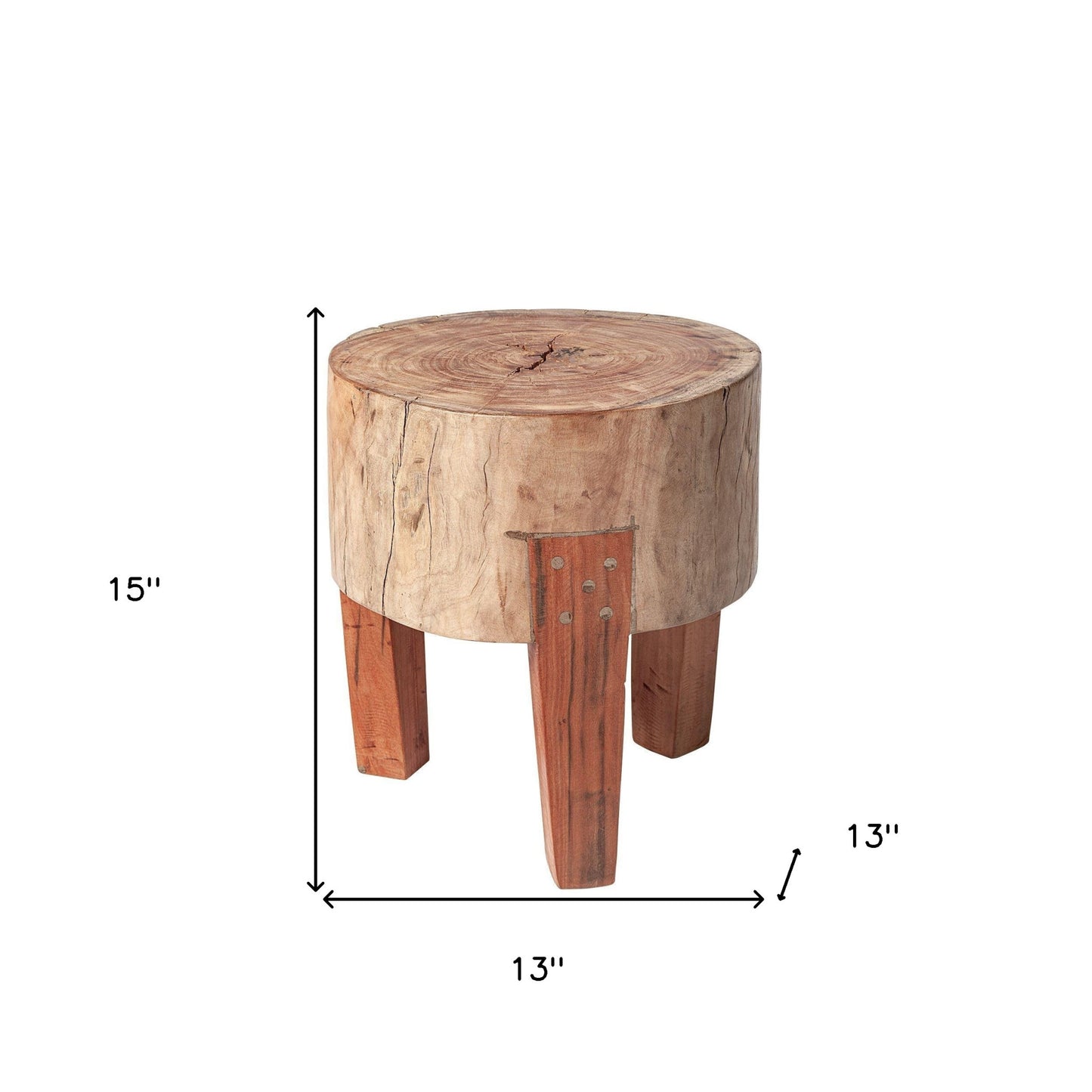Modern Farmhouse 15' Reclaimed Wood Stool By Homeroots | Stools | Modishstore - 7