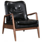 30" Black and Brown Faux Leather Tufted Arm Chair with Ottoman By Homeroots