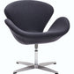 Dark Gray Scoop Swivel Chair By Homeroots