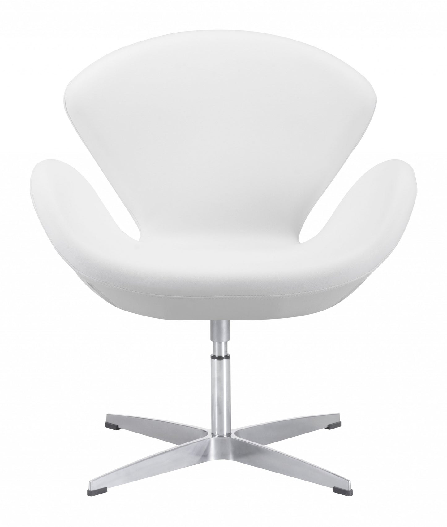 White Scoop Swivel Chair By Homeroots