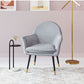 30" Gray And Gold Velvet Arm Chair By Homeroots