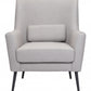29" Grey Faux Leather And Black Arm Chair By Homeroots