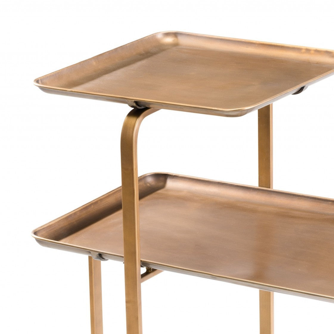 31" Gold Square and Rectangular Two Level Coffee Table By Homeroots | Coffee Tables | Modishstore - 9