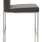 43" Gray Faux Leather And Chrome Low Back Bar Height Chair With Footrest By Homeroots