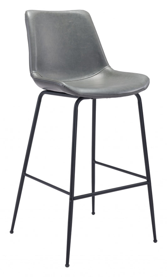 Gray and Black Bar Chair By Homeroots