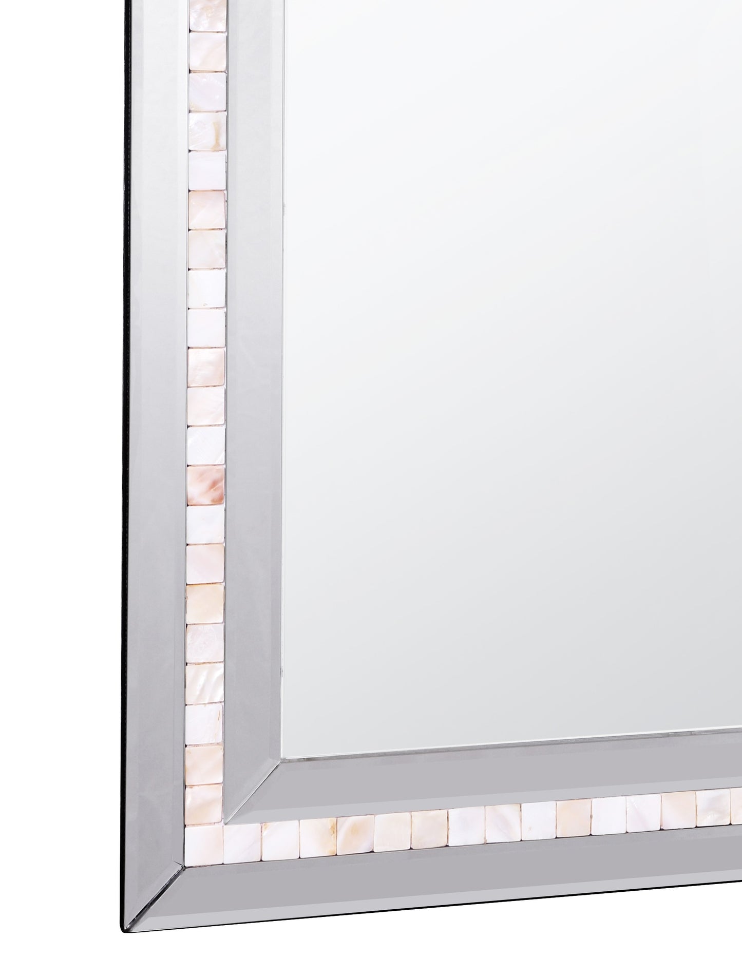 Silver Tiled Border Wall Mirror By Homeroots | Mirrors | Modishstore - 5