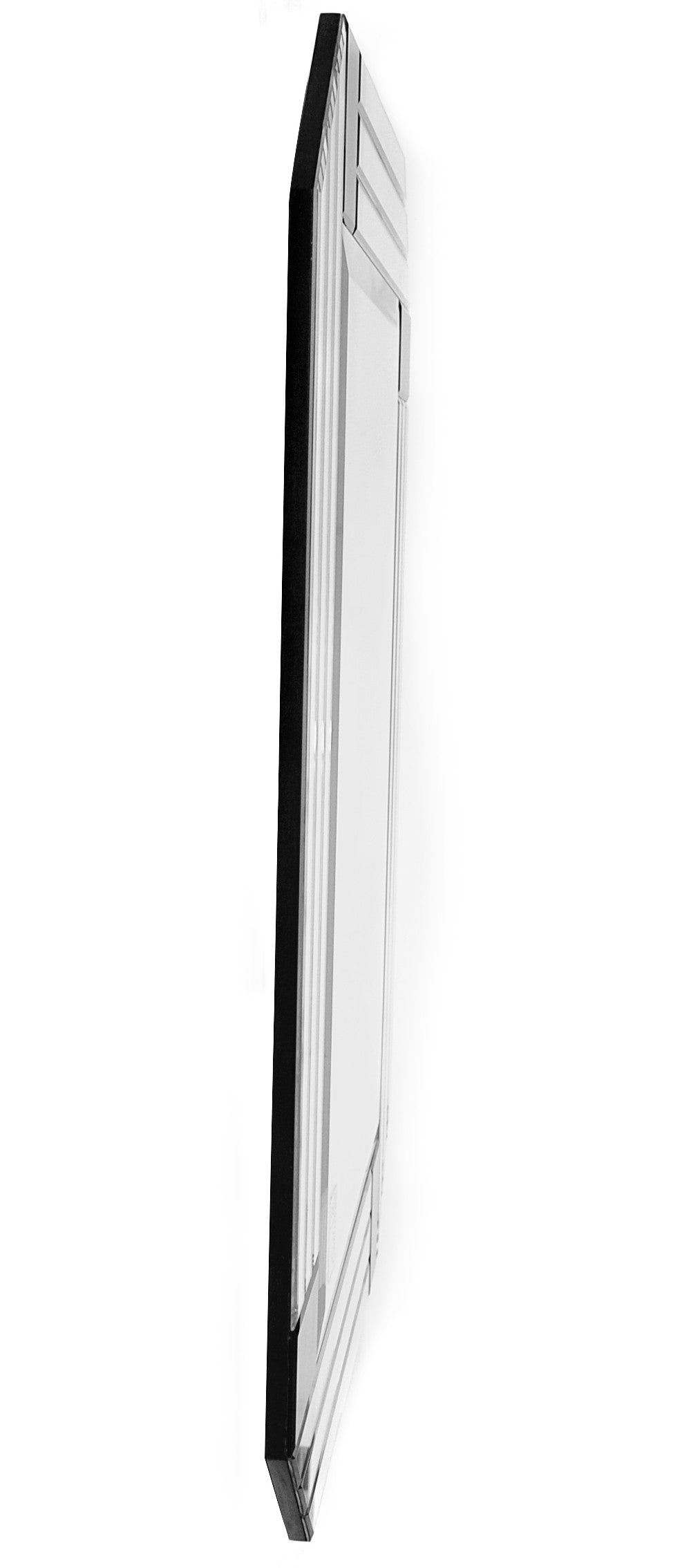 Silver Round Mirror with Black Corners By Homeroots | Mirrors | Modishstore - 7