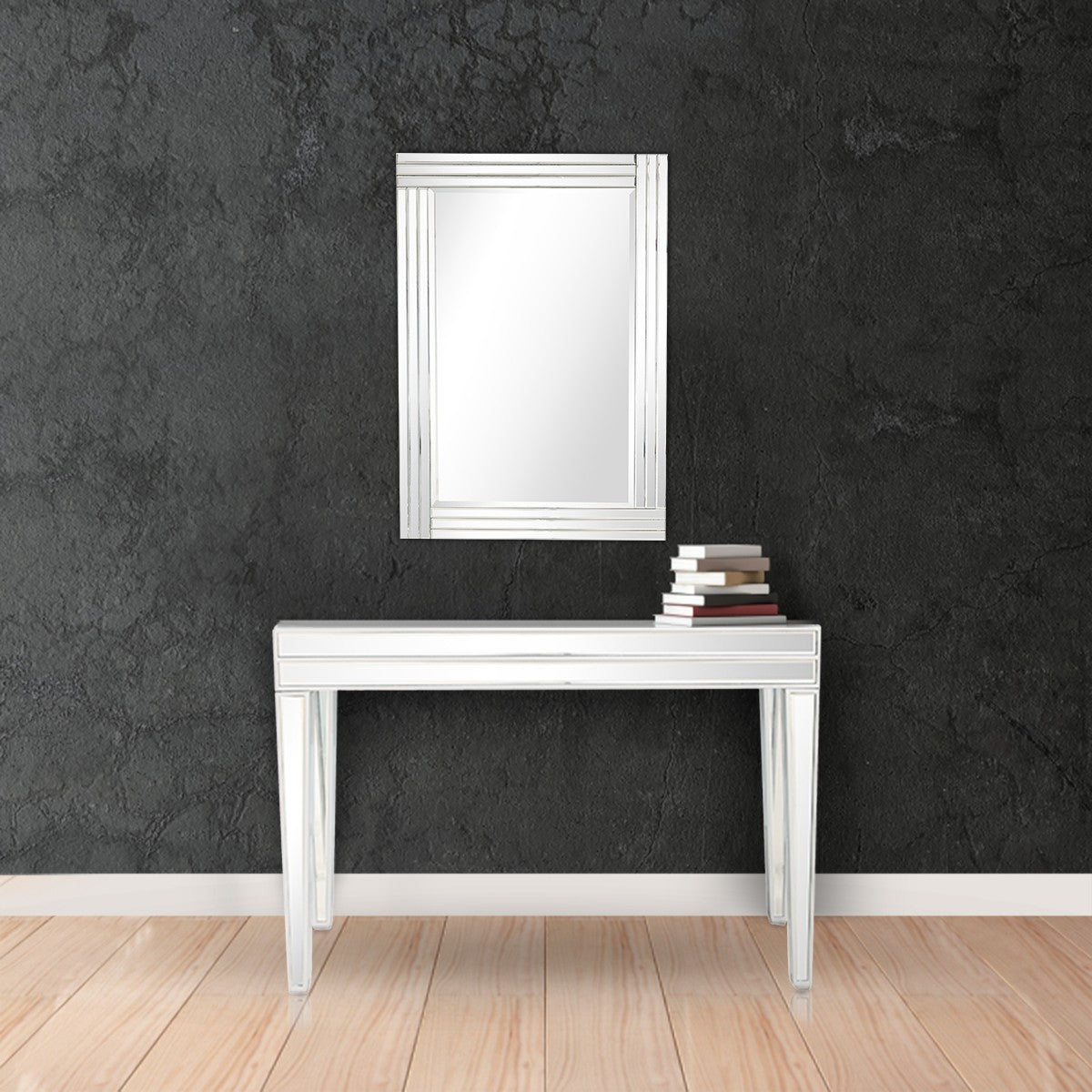 Modern Mirrored Console Table and Mirror Set By Homeroots | Console Tables | Modishstore - 8