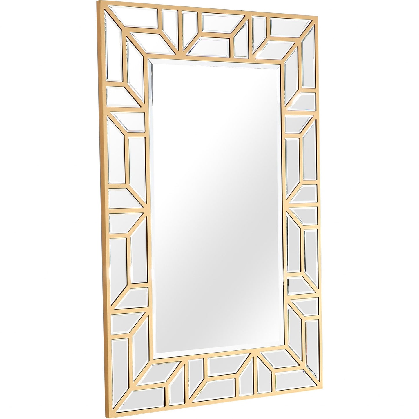 Gold Geometric Mirror and Console Table By Homeroots | Console Tables | Modishstore - 9