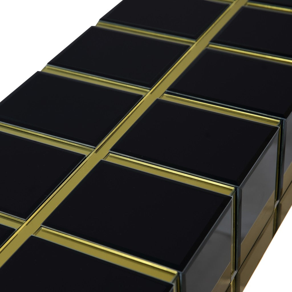 Gold and Black Sqaured Console Table By Homeroots | Console Tables | Modishstore - 9