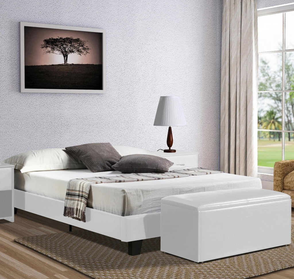 White Platform Queen Bed By Homeroots - 397007 | Beds | Modishstore - 7