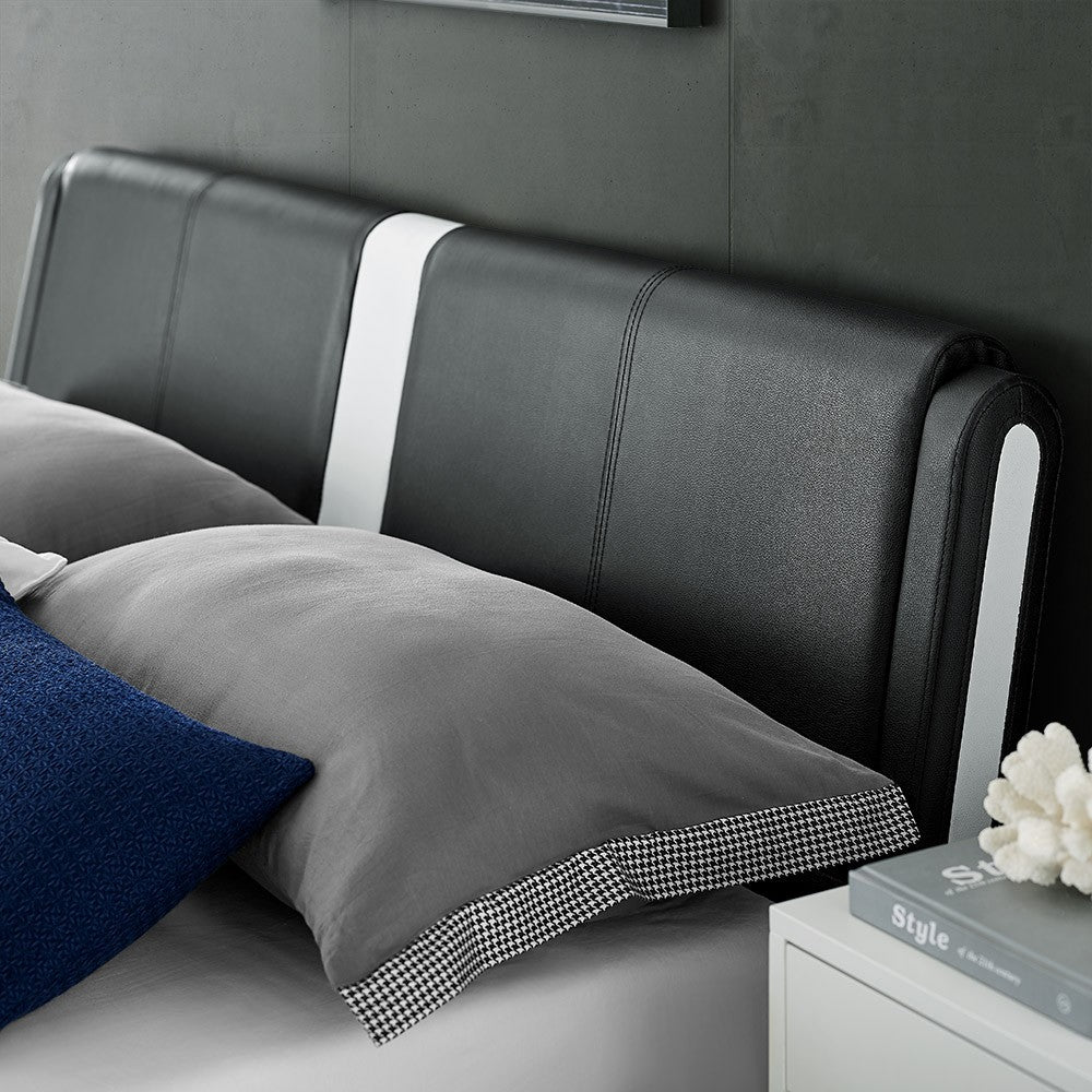 Black Platform King Bed With Two Nightstands By Homeroots - 397020 | Beds | Modishstore - 9