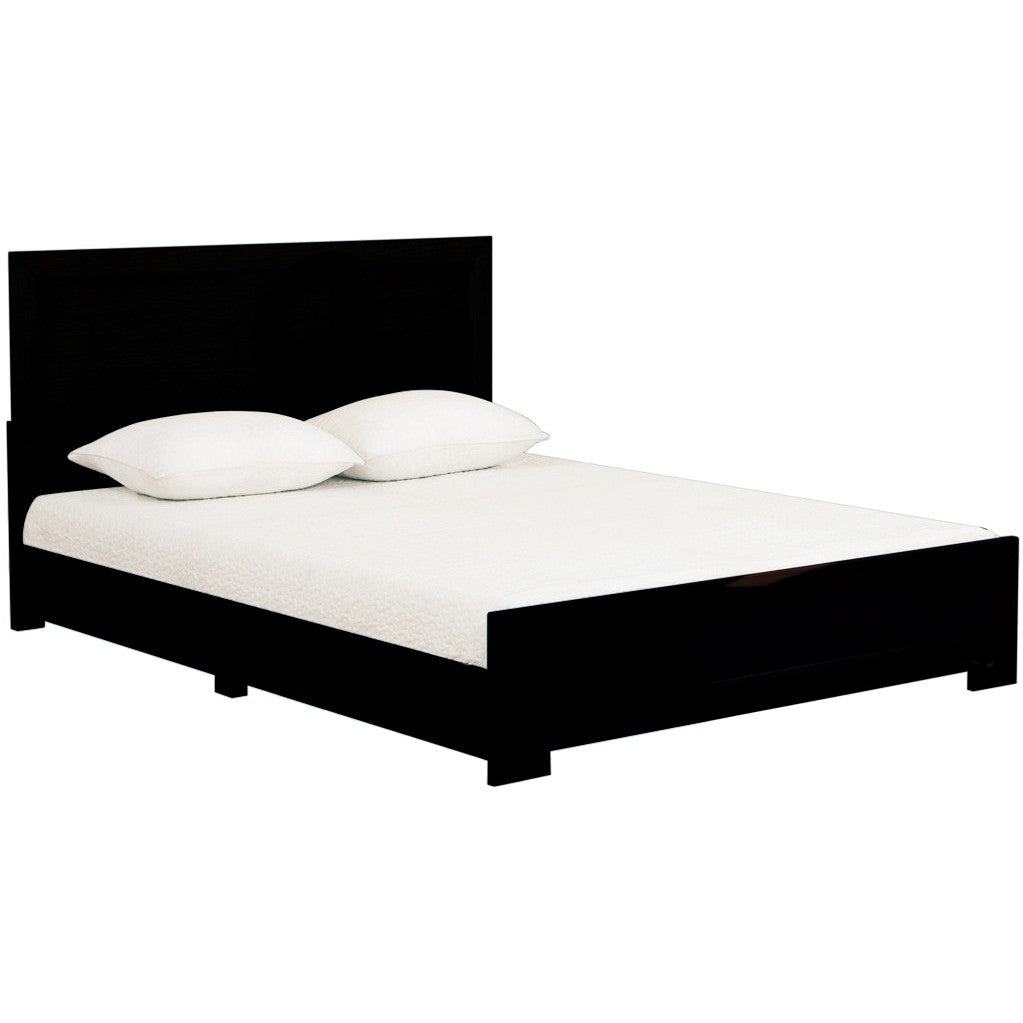 Black Wood King Platform Bed By Homeroots - 397074 | Beds | Modishstore - 3
