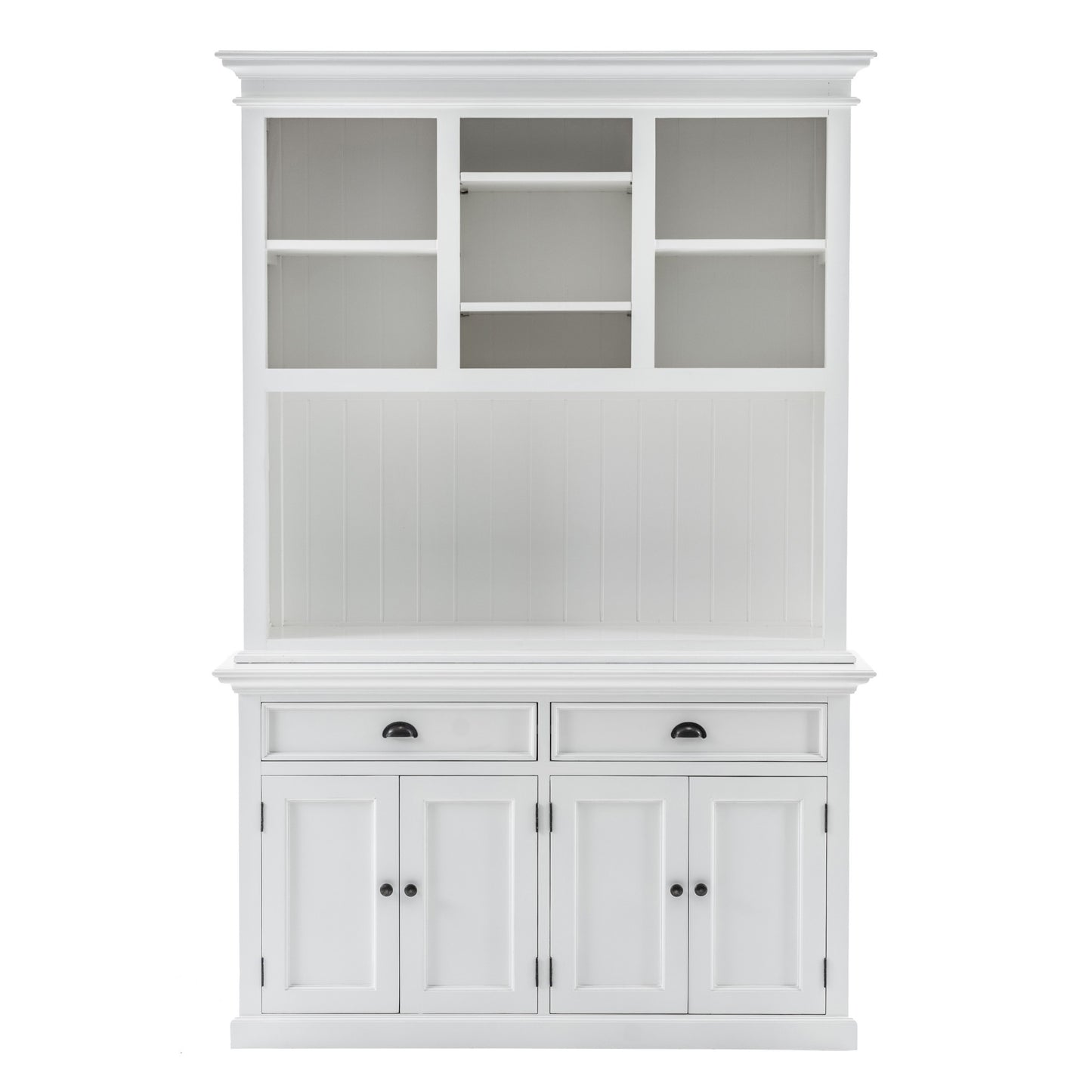 Classic White Buffet Hutch Unit with 2 Adjustable Shelves By Homeroots | Bookcases | Modishstore