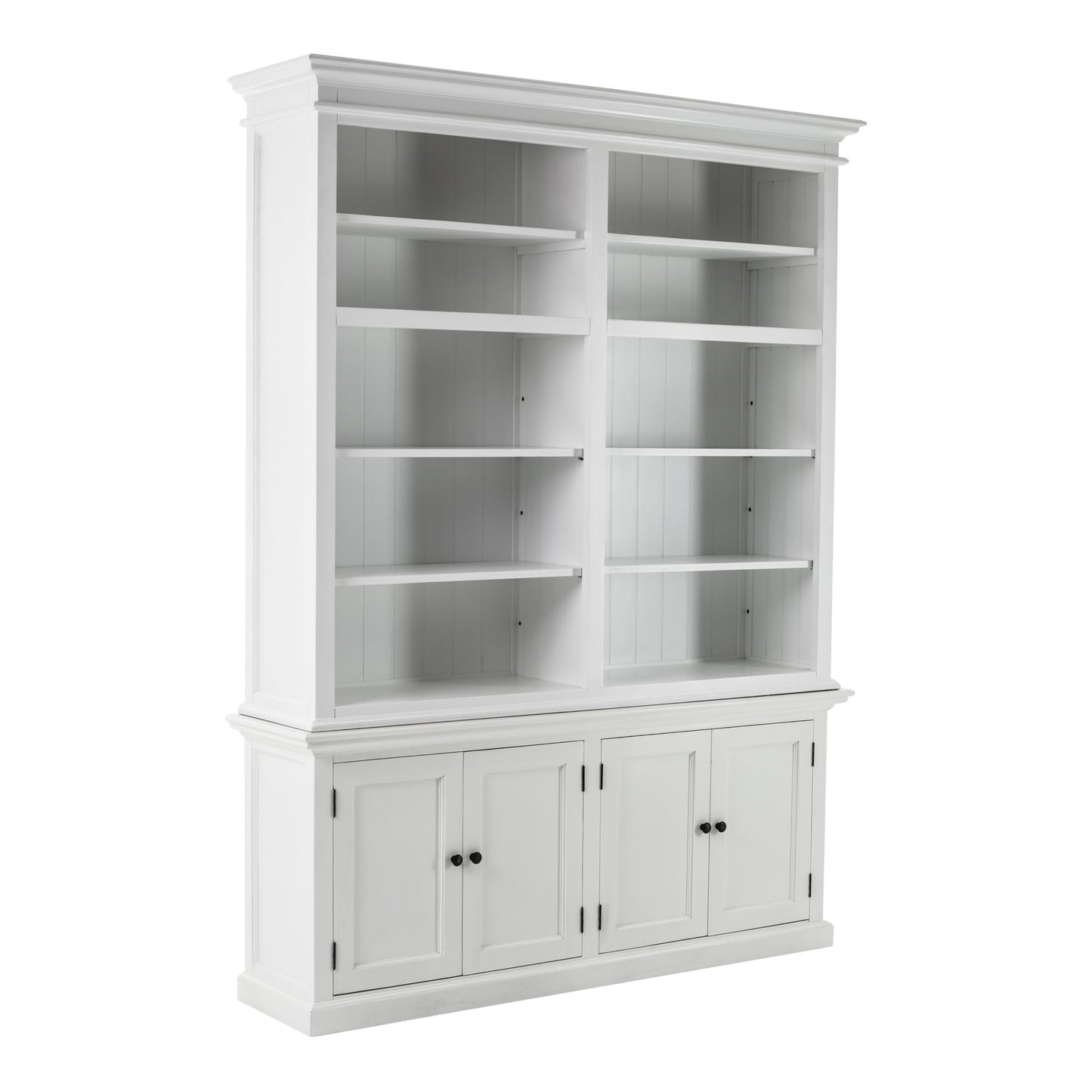 Classic White Double Bay Hutch Unit By Homeroots | Bookcases | Modishstore - 2