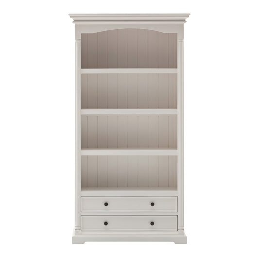 Classic White Bookcase with Drawers By Homeroots | Bookcases | Modishstore