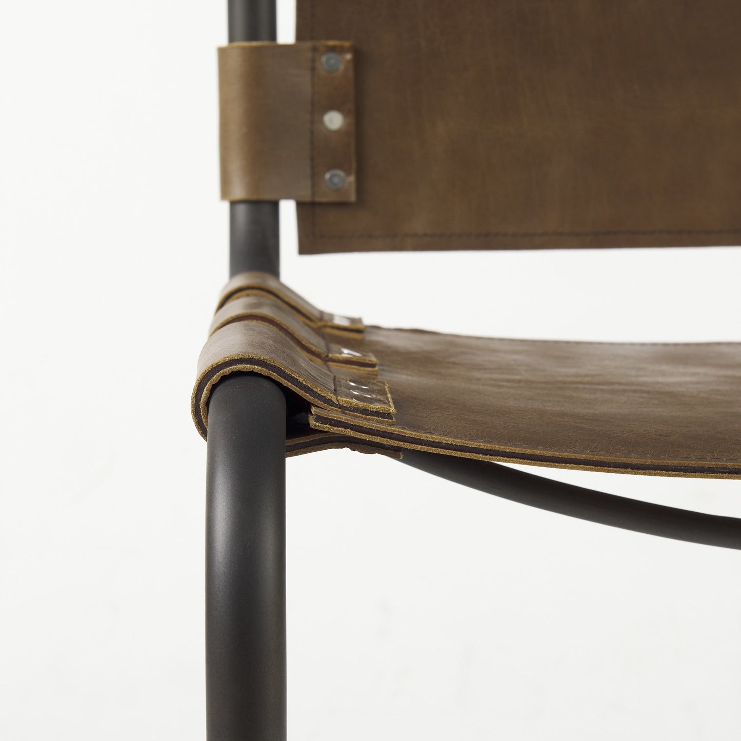 Set Of 2 Light Brown Leather Dining Or Side Chairs By Homeroots | Dining Chairs | Modishstore - 9