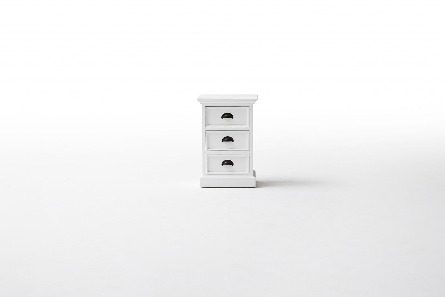 Classic White Three Drawer Nightstand By Homeroots | Nightstands | Modishstore - 9