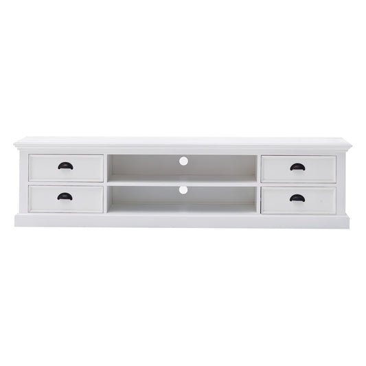 71" Classic White Entertainment Unit with Four Drawers By Homeroots