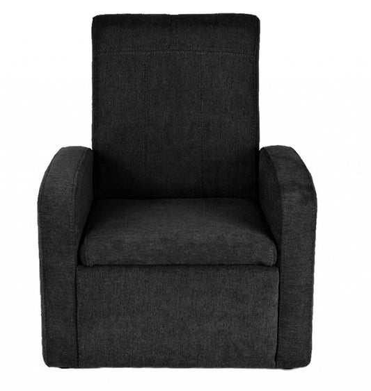 Kids Black Comfy Upholstered Recliner Chair with Storage By Homeroots