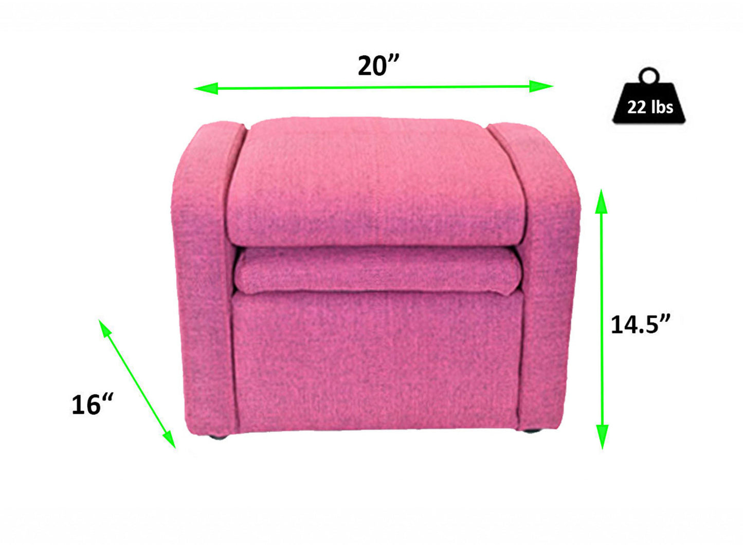Kids Pink Comfy Upholstered Recliner Chair with Storage By Homeroots