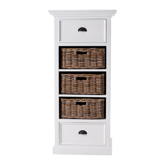 Classic White Storage Cabinet With Basket Set By Homeroots | Cabinets | Modishstore