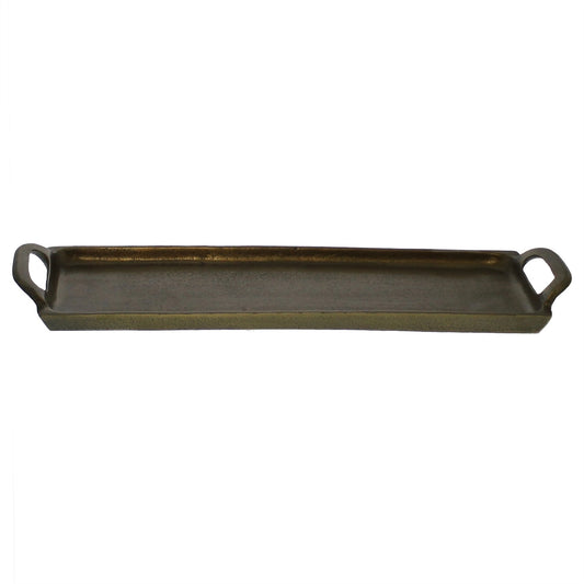 Jumbo Bronze Narrow Rectangular Tray By Homeroots | Trays | Modishstore