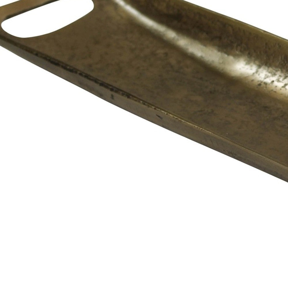 Jumbo Gold Metal Boat Shaped Tray By Homeroots | Trays | Modishstore - 4