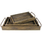 Set Of Three Wooden Trays By Homeroots | Trays | Modishstore