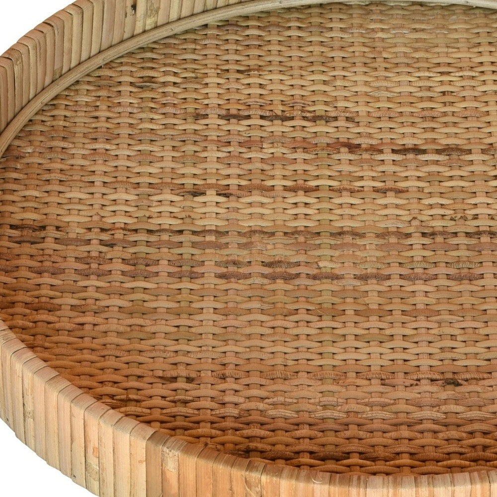 Jumbo Braided Bamboo Round Tray By Homeroots | Trays | Modishstore - 4