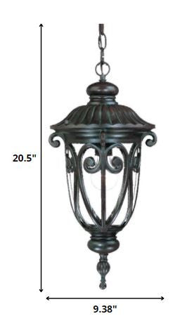 Naples 1-Light Marbelized Mahogany Hanging Light By Homeroots | Chandeliers | Modishstore - 5