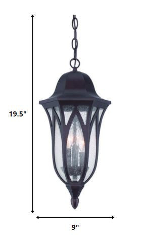 Matte Black Geometric Glass Hanging Light By Homeroots | Chandeliers | Modishstore - 2