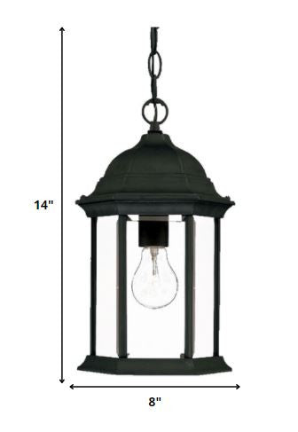 Matte Black Glass Lantern Hanging Light By Homeroots | Lanterns | Modishstore - 2