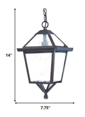 Antique Bronze Glass Hanging Lantern Light By Homeroots | Lanterns | Modishstore - 2