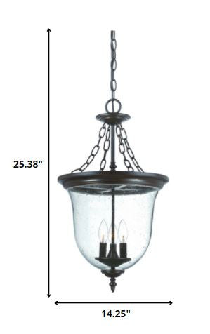 Belle 3-Light Architectural Bronze Hanging light By Homeroots | Chandeliers | Modishstore - 5
