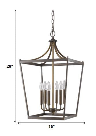 Kennedy 6-Light Oil-Rubbed Bronze Foyer Pendant By Homeroots | Pendant Lamps | Modishstore - 5