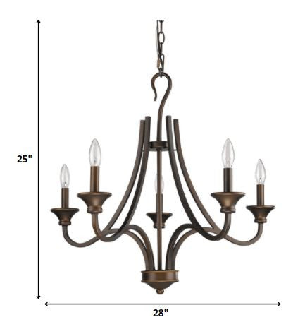 Michelle 5-Light Oil-Rubbed Bronze Chandelier By Homeroots | Chandeliers | Modishstore - 5