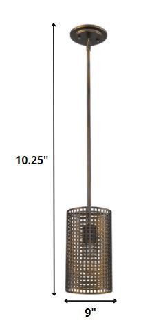 Bronze Metal Hanging Light with Mesh Shade By Homeroots | Pendant Lamps | Modishstore - 2