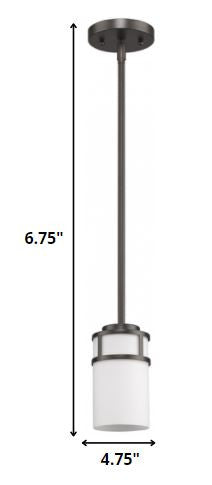 Brushed Bronze Minimalist Cylindrical Hanging Light By Homeroots | Chandeliers | Modishstore - 2